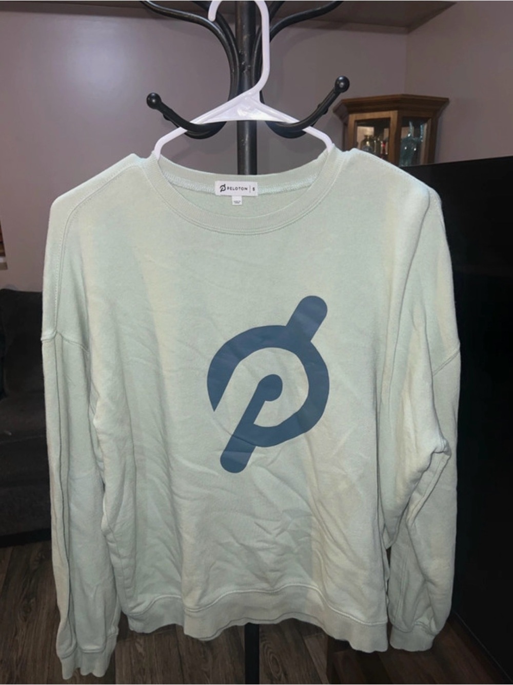 Peloton Crewneck Sweatshirt in Light Mint with Logo